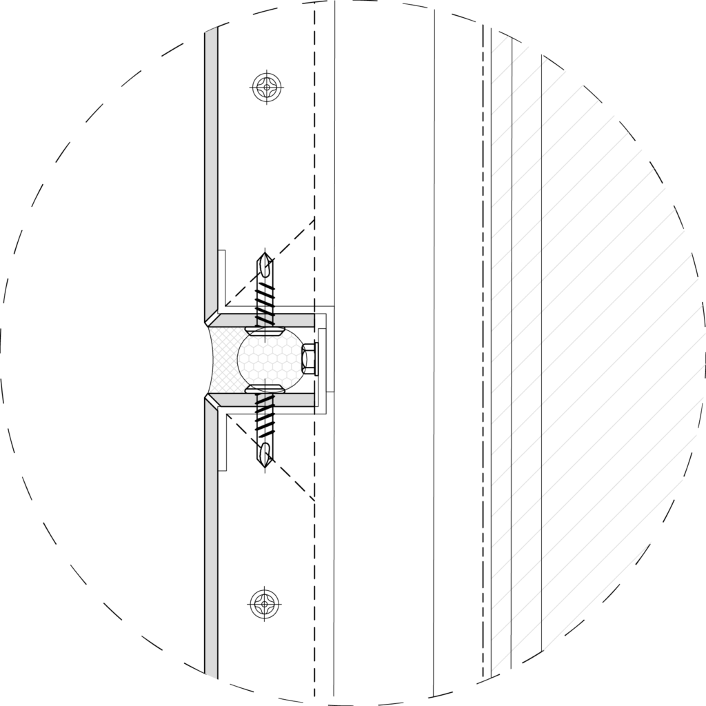 Tray typical horizontal joint detail