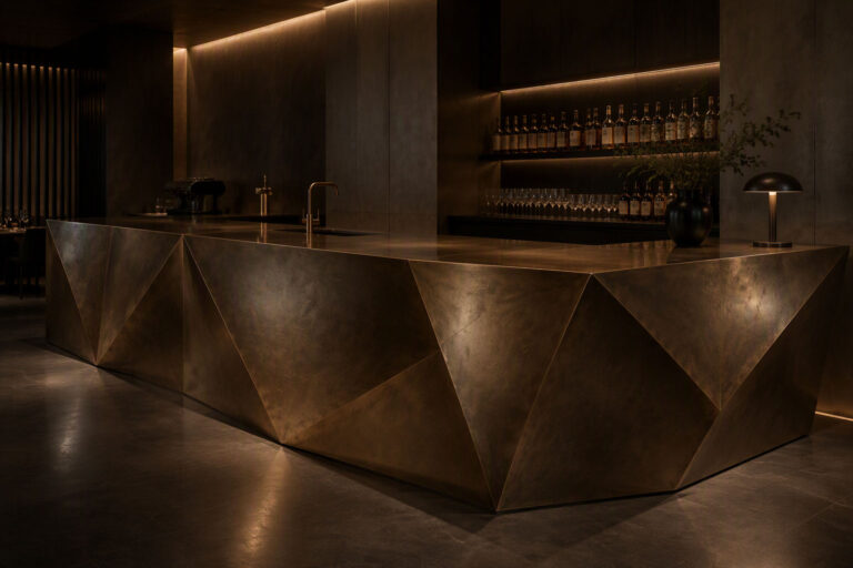 Benchtop render for applications in bronze metal