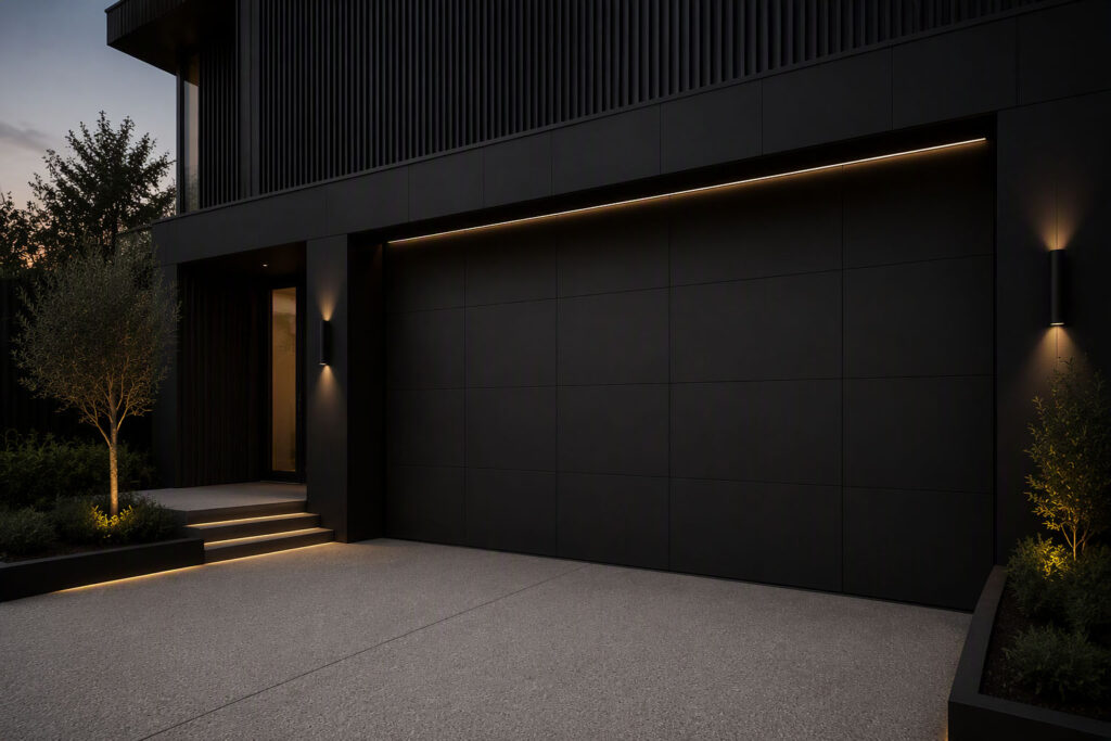 Black House garage door view 02