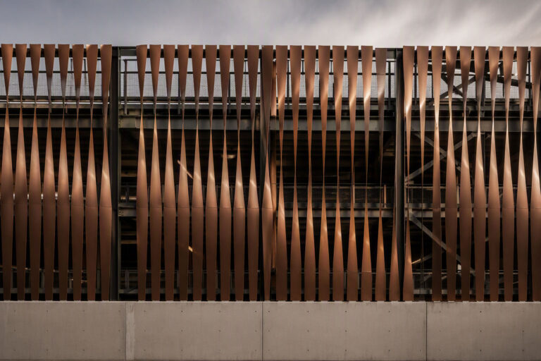 Privacy screens application on a carpark facade