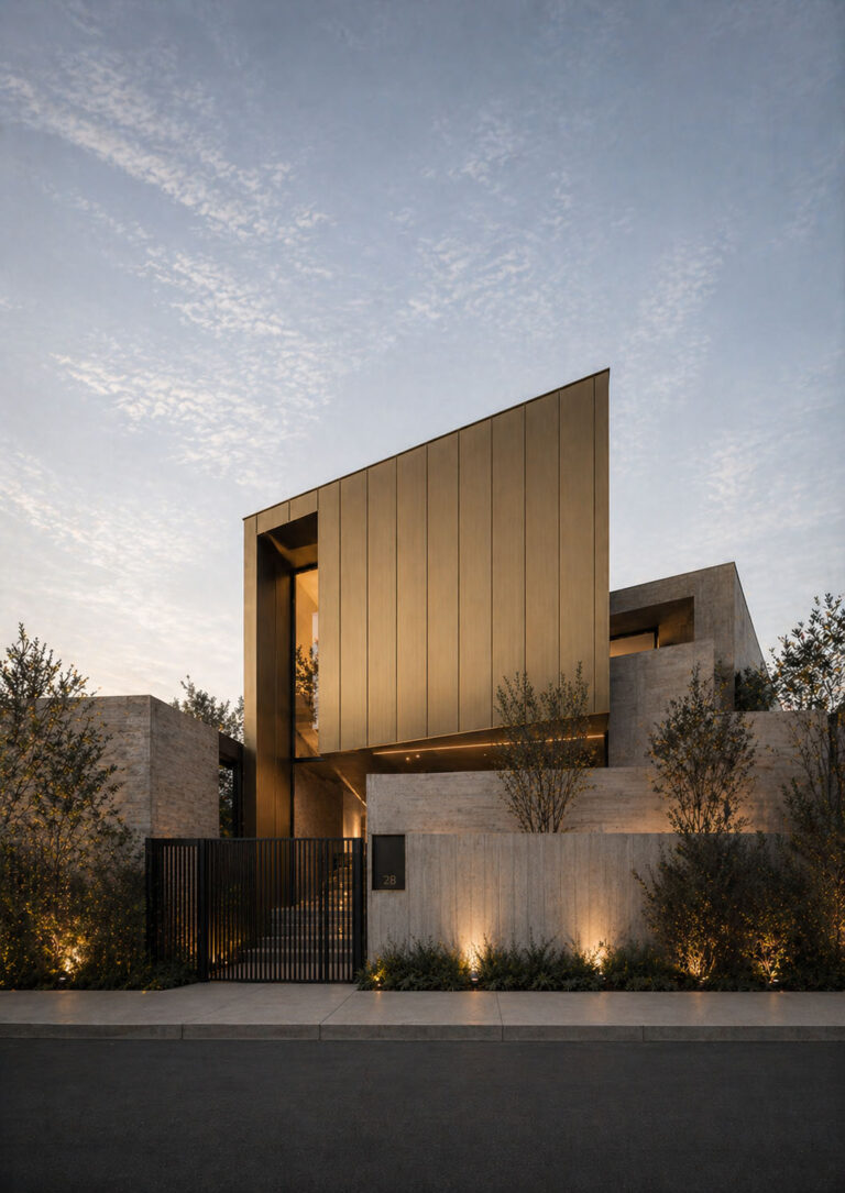 Stainless Steel residential home in bronze